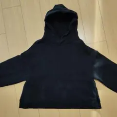 再値下げ！IN THE MARKET　黒 フード付き クロップド丈パーカー