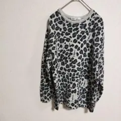 papotage　ヒョウ柄ニット　刺繍　ギャル　平成ギャル　y2k