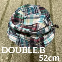 DOUBLE.B チェック柄クマ刺繍帽子　52cmのサムネイル