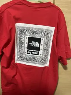 シュプリーム×ノースフェイスバンダナTシャツ レッド早い者勝ちです。