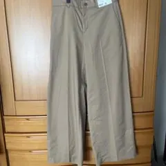 UNIQLO ワイドチノパンツ 丈長め L ベージュ
