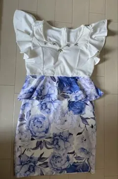 フリル袖 花柄ナイトドレス Lサイズ