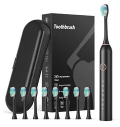 電動歯ブラシ 音波式 IPX7防水 6モード 歯ブラシ 替えブラシ8本付 充電式のサムネイル