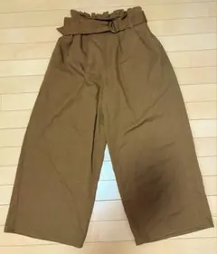 こ*ら様 earth music&ecology ベルト付きワイドパンツキャメル