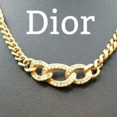 美品✨DIORディオールゴールドチェーンネックレス、ストーン、ヴィンテージ162