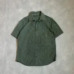 00s カジュアル半袖シャツ ペイズリー柄 ジャガード 胸ポケット付き 綿100