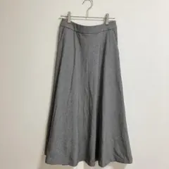 秋冬コムサ グレーAラインスカート ウール混 千鳥格子 M 通勤服