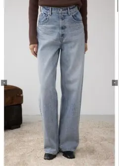AZUL DENIM ラインストーンワイドデニム