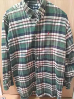 Ralph Lauren グリーン系チェック 長袖シャツ M