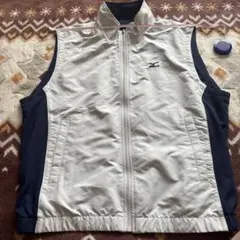 Mizuno ベスト Lサイズ ホワイト/ネイビー