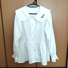 Papellapiz フリル付きホワイトブラウス 160