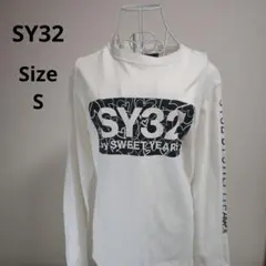 【人気☆SY32 by sweet years】白　ボックスロゴ　長袖　サイズSのサムネイル