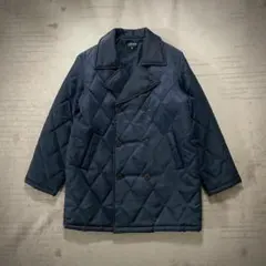 超美品 80's ナイロン キルティング ダブルコート 中綿 M