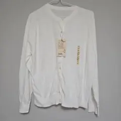 無印良品　UVカット強撚コットンクルーネックカーディガン　婦人/オフ白/XLのサムネイル
