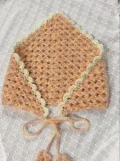 ハンドメイド グラニー編み バブーシュカ 大人用 三角巾（ピンク