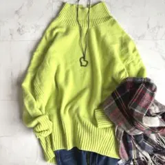 バンヤードストーム タートルAQUAニット カシミヤ混 ライム