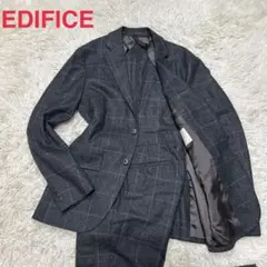 EDIFICE ビジネス　カジュアルスーツ　セットアップ　チェック　上下セット