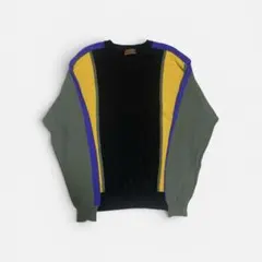 90s イヴサンローラン　ニット　マルチカラー　メンズM 古着のサムネイル