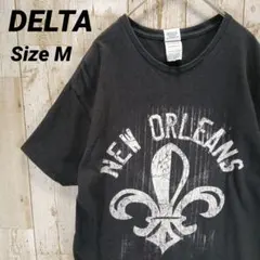 古着 デルタ M Tシャツ 黒 ニューオーリンズ 百合の紋章 フルール・ド・リスのサムネイル