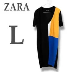 【ザラ】⭐︎ビビットカラーワンピース⭐︎半袖⭐︎L⭐︎スカート⭐︎ チュニック⭐︎