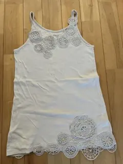 JEANASIS ホワイトキャミソール レース装飾