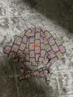 花柄紫色ハット リボン付き tojikomi