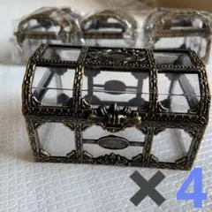 宝箱ボックス　小物入れ　アンティーク風クリアボック4個セット