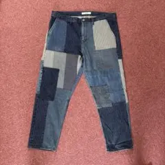 FDMTL 3yr wash デニムブルー パッチワーク ワークパンツ w36のサムネイル