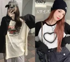 SHEIN DAZY ロゴTシャツ　ラグランTシャツ　長袖　ロンT