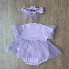 【Baby】ベビードレス、ヘアバンドセット