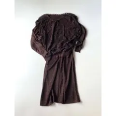 Used メッシュギャザーレイヤード♡ ブロンズラメ ニットセットアップ