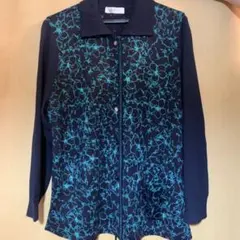 オルベーラ花柄プリント長袖ニット LL