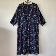 【美品】花柄レトロ　ロングカーディガン