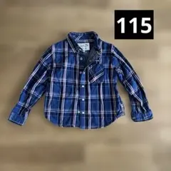 アーノルドパーマー　ネイビー チェック柄 長袖シャツ 115cm