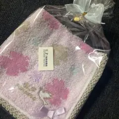 U.P renoma 花柄タオルハンカチ ピンク　ラッピング済　ギフト