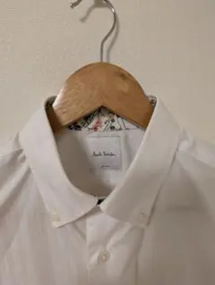 ポール・スミス ホワイト 長袖ワイシャツ 花柄襟