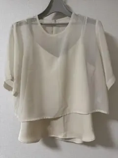 GU シアーシャツ　光沢キャミソール　セットアップ