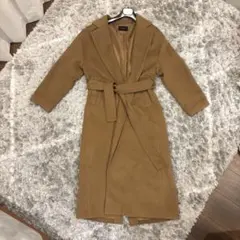 PLST✨ダブルフェイスベルテッドコート キャメル ヤク マキシ丈 M 