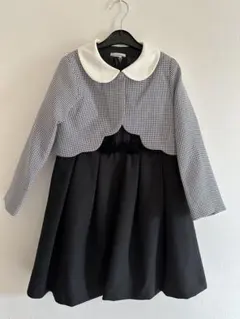 【美品】襟付き・千鳥柄ボレロワンピース