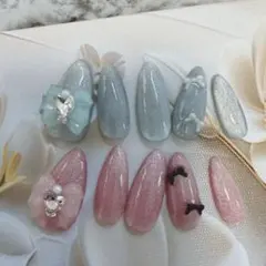 オーダー可 現品ハンドメイドネイルチップ