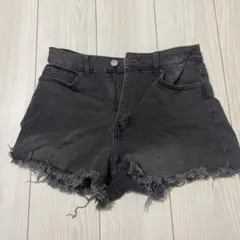 H&Mダークグレー フリンジヘム ショートパンツ EUR 38