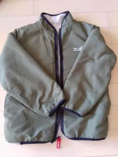 x-girl カーキ ジップアップジャケット リバーシブル フリース140
