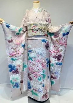 振袖フルセット】友禅 作家物 手書き 本加工 【値下げ可】 くすみ紫 