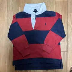Ralph Lauren 赤・紺 ストライプ ポロシャツ 106