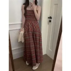 LYEON チェックキャミワンピース