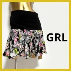 新品タグ付き GRL 花柄 ネオンカラー フレア スカートM