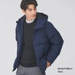 gu　ヒートパデッドブルゾン（ネイビー）　Lサイズ