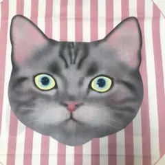 #XmasセールNo.262 キジトラ猫顔 約50×50の2枚 約110×50