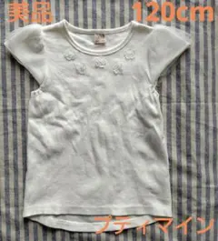 【美品】 プティマイン Tシャツ カットソー ホワイト120cm