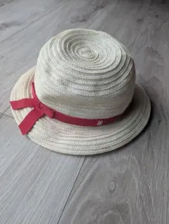 ファミリア 麦わら帽子　赤　51cm